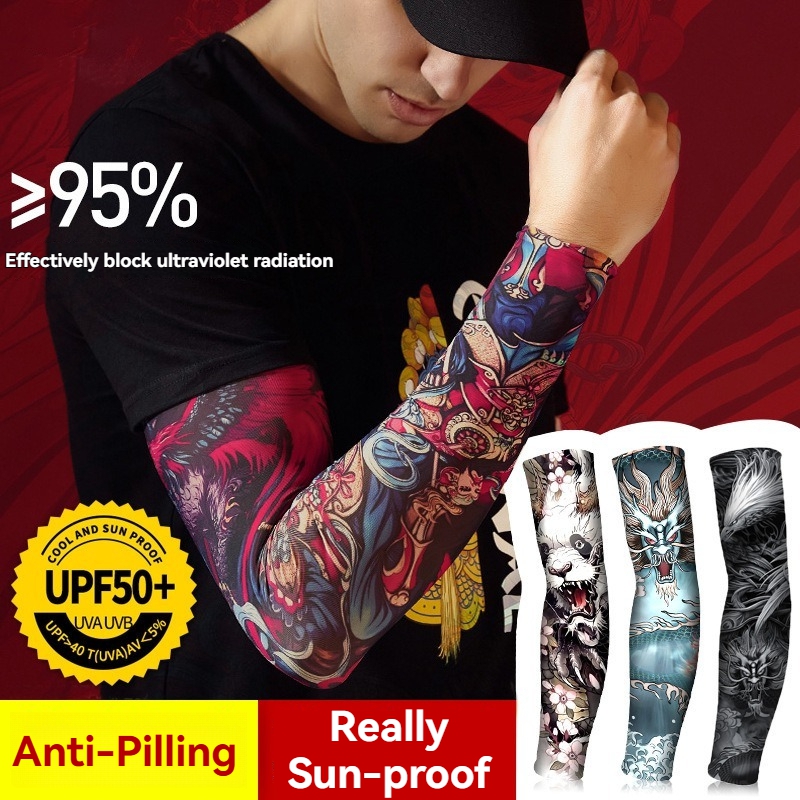 Summer Tattoo Sleeves Ice Silk - Cycling Arm Warmers recension och pris