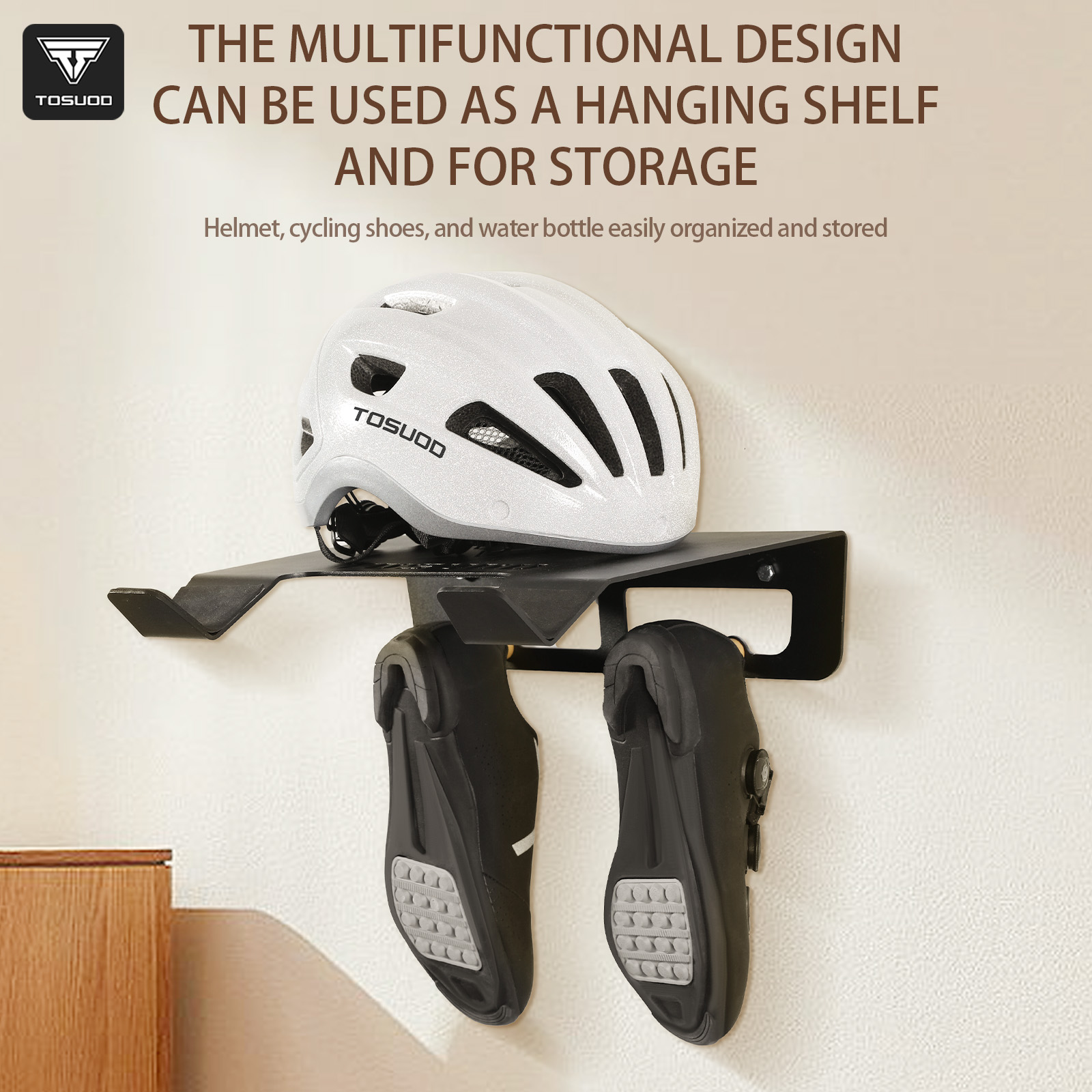 TOSUOD Bicycle Wall Mount Rack - Cycling Gear Organizer Wall recension och pris